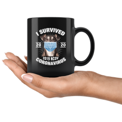 Funny Quarantine Mug Dog Lover Coffee Mug Gift I Survived Corona Virus 2020 Funny Dog Mug|Pandemic Mug Funny Gifts for Dog Lover