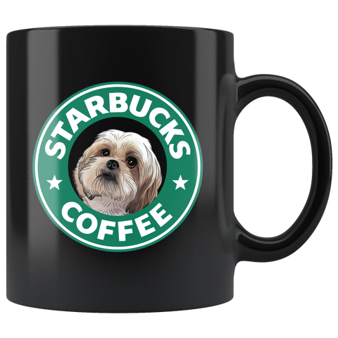 Shih Tzu Starbucks Coffee Funny Shih Tzu Black Coffee Mug